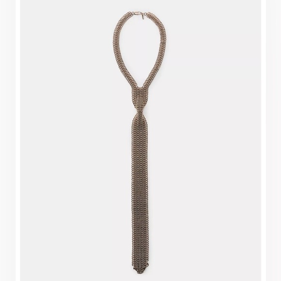 ZARA Metal Chain-Mail Tie Necklace - Picture 4 of 7
